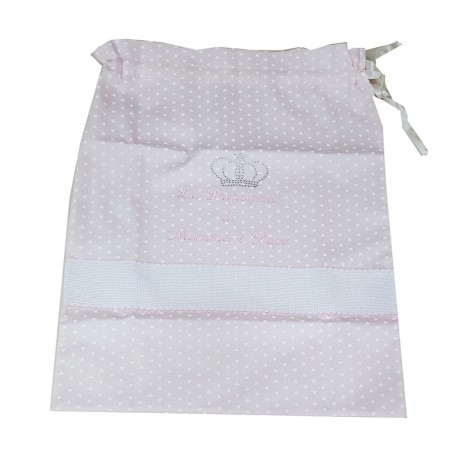 Sacco nascita bimba neonato piquet cotone aida bel piccino made in italy rosa