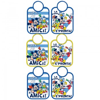 Confezione 6 pezzi bavetta bavaglino bavagli bimbo neonato ellepi Disney baby Mickey