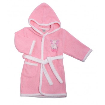 Accappatoio spugna cotoneEllepi bimba neonato rosa